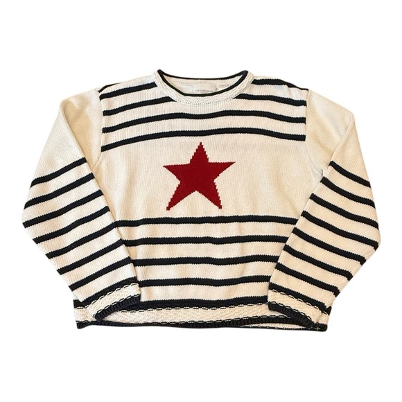 Liz Claiborne Stars And Stripes Cropped Sweater Size M - Picture 1 of 3
